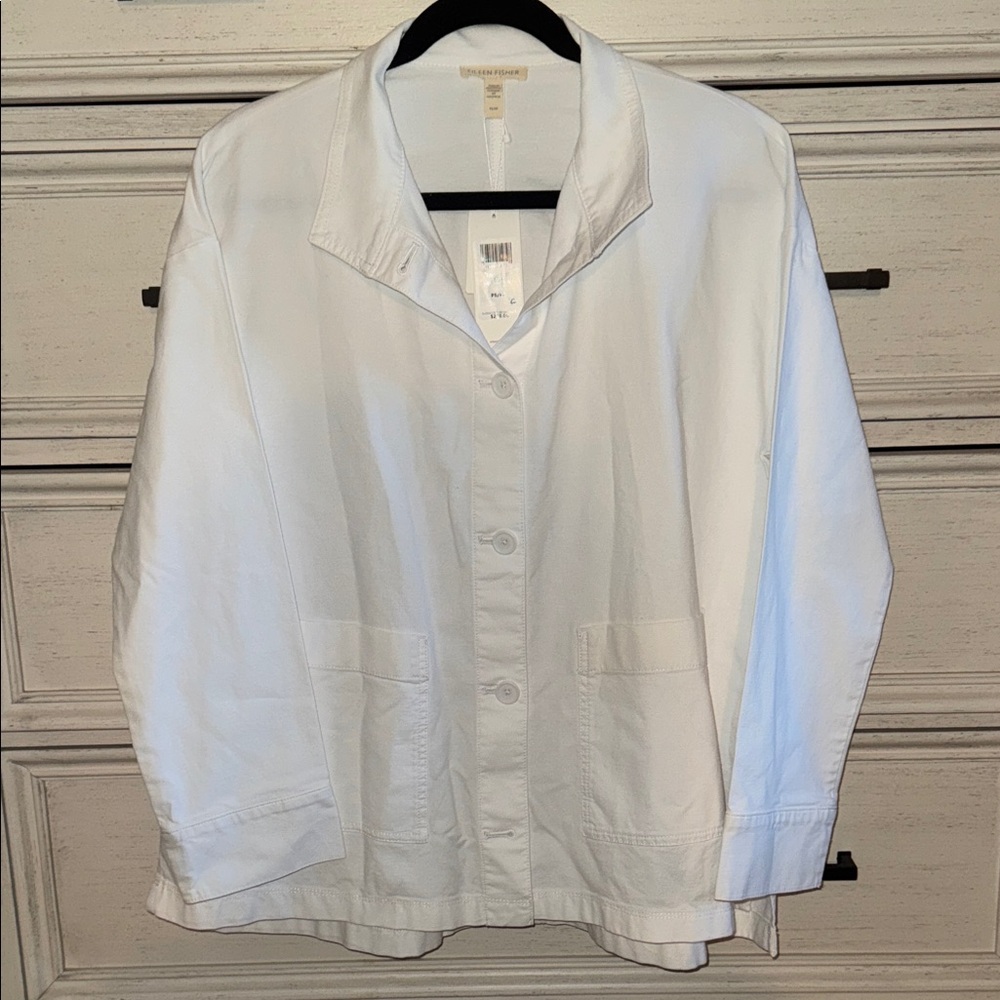 Eileen Fisher Crisp White ‘Stand Clear’ Jacket NWT!